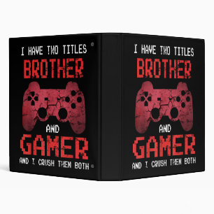 Funny Gamer Vintage Video Games For Boys Brother 3 Ring Binder
