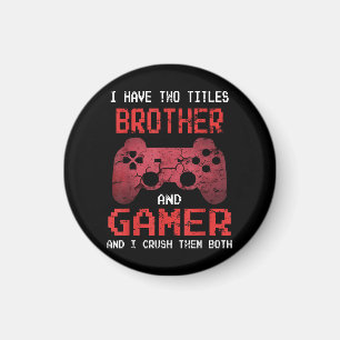 Funny Gamer Vintage Video Games For Boys Brother Magnet