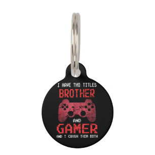 Funny Gamer Vintage Video Games For Boys Brother Pet ID Tag