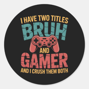 Funny Gamer Vintage Video Games For Boys Brother S Classic Round Sticker