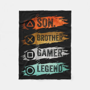 Funny Gamer Vintage Video Games For Boys Brother S Fleece Blanket