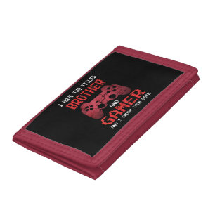 Funny Gamer Vintage Video Games For Boys Brother Tri-fold Wallet