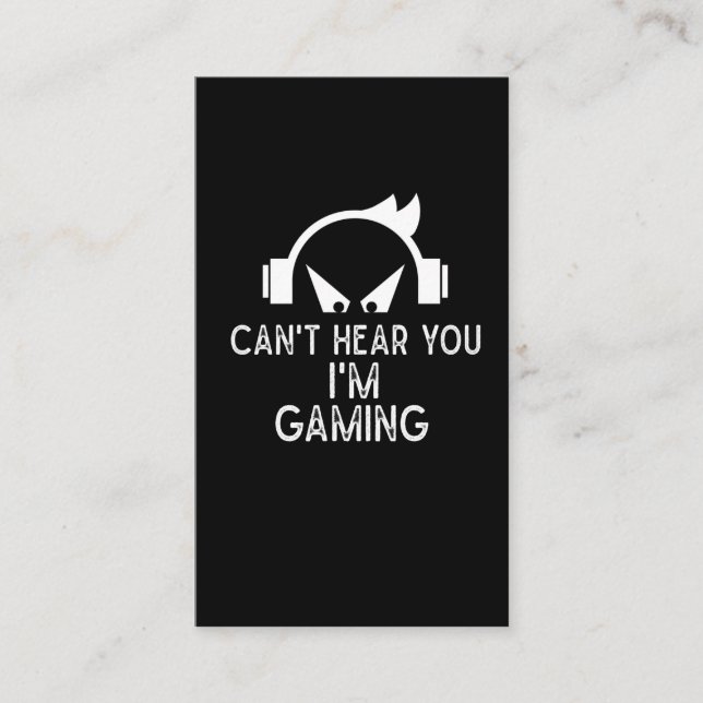 Funny Gaming addicted Gamers Kid Headset Humor Business Card (Front)