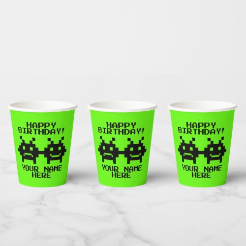 Funny gaming Birthday party custom paper cups