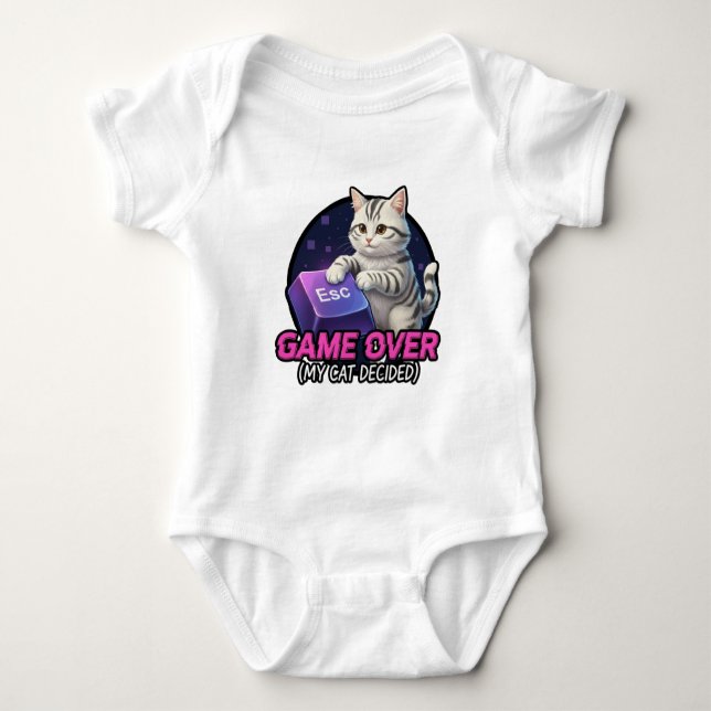 ​Funny Gaming Cat Gamer Gift - My Cat Decided Game Baby Bodysuit (Front)