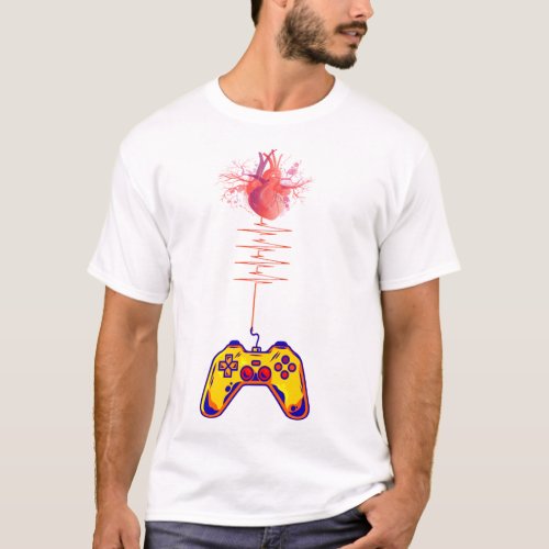Funny Gaming Cool Design For Heartbeat T_Shirt