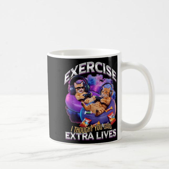 Funny Gaming Gamer Cat  Coffee Mug (Right)