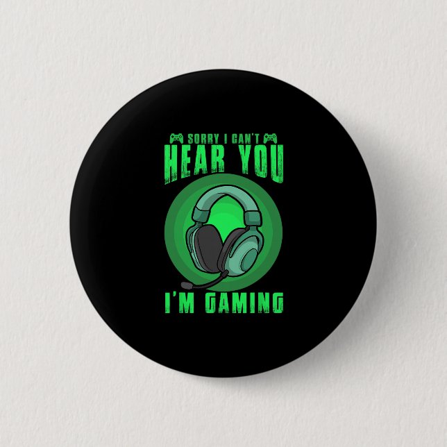 Funny Gaming Gamer Game Controller Video Gaming Fo Button (Front)