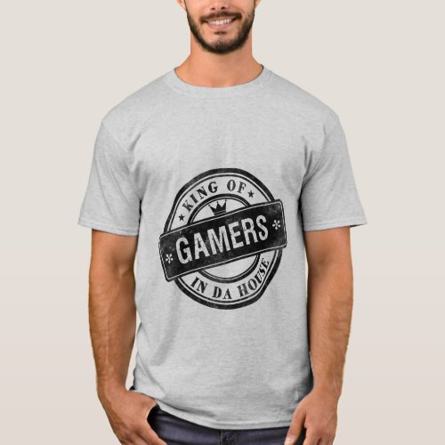Funny Gaming Grunge T_shirt King of Gamers