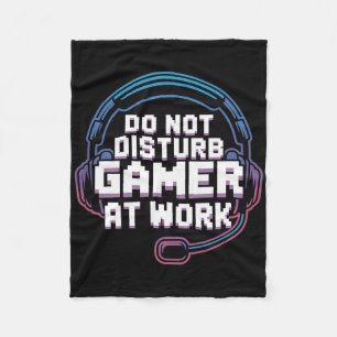 Funny Gaming Headset Humor Do Not Disturb Gamer Fleece Blanket