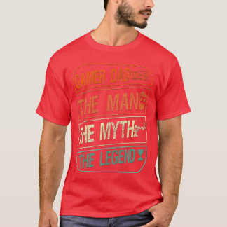 Funny Gaming Men Gamer Dadhe Manhe Mythhe Legend r T-Shirt