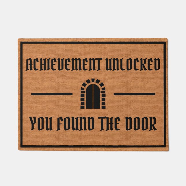 Funny Gaming Nerd Humor Rustic Minimalist Doormat (Front)
