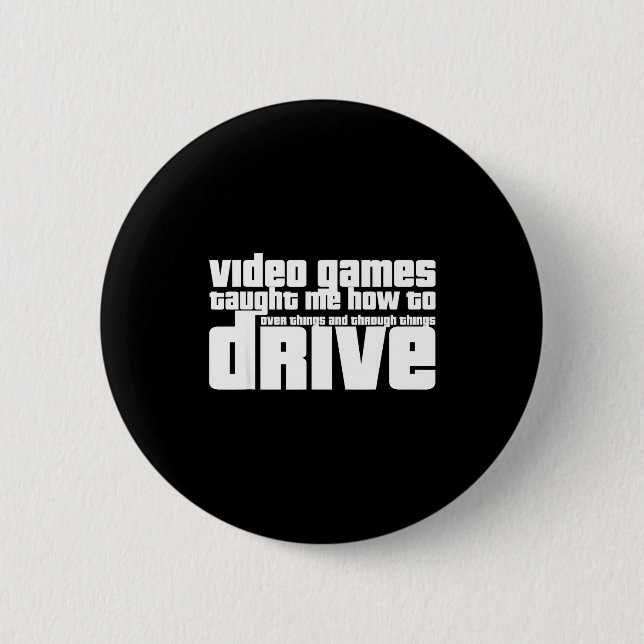 Funny Gaming New Driver Video Game Driving Instruc Button (Front)