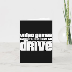 Funny Gaming New Driver Video Game Driving Instruc Card