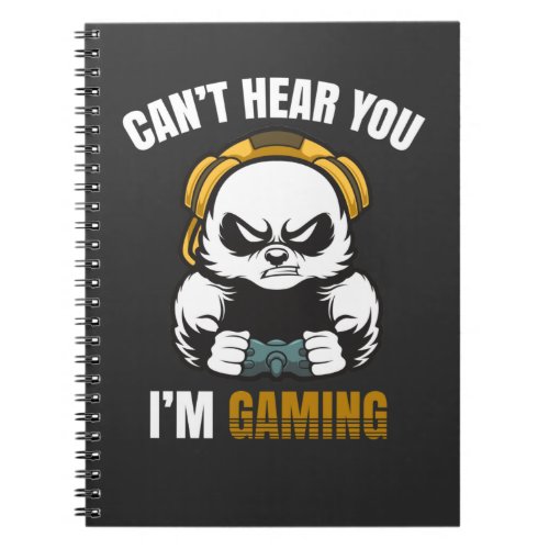 Funny Gaming Panda addicted Gamers Kid Headset Notebook