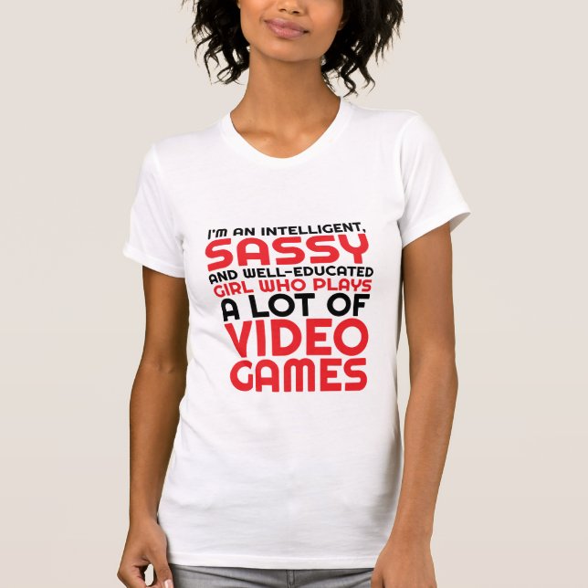 Funny Gaming T-shirt for Geeks and Gamers Girl (Front)