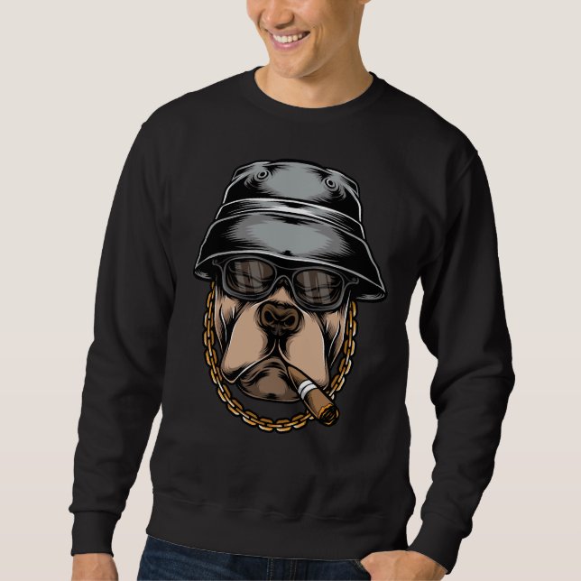 Funny Gangsta Pitbull Sweatshirt (Front)