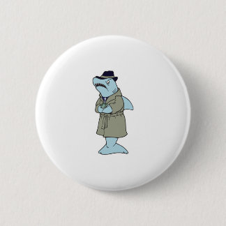 funny ganster shark button