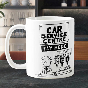 Funny Garage Car Servicing Centre Payment Desk Coffee Mug