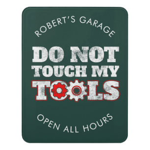 Funny Garage Open All Day Auto Mechanic Custom Door Sign