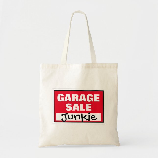 Funny Garage Sale Junkie Tote Bag (Front)