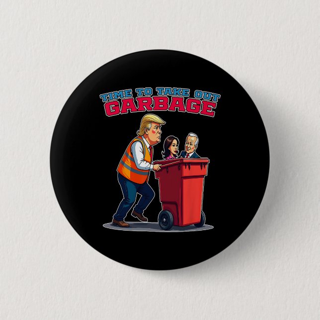 Funny Garbage For Trump Mega And Mgga 2024  Button (Front)