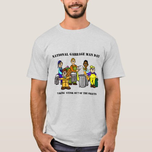 Funny Garbage Man Day T_shirt with Lots of Workers