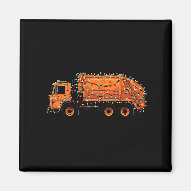 Funny Garbage Truck Christmas Graphics Lights Love Magnet (Front)