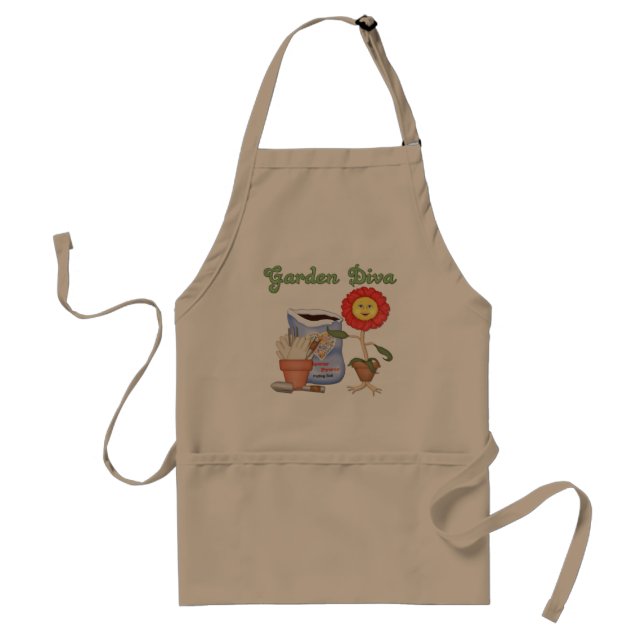 Funny Garden Diva Adult Apron (Front)