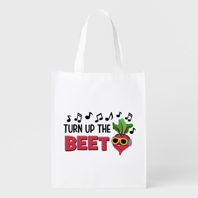 Funny Garden Vegetable Reusable Grocery Bag  (Front)