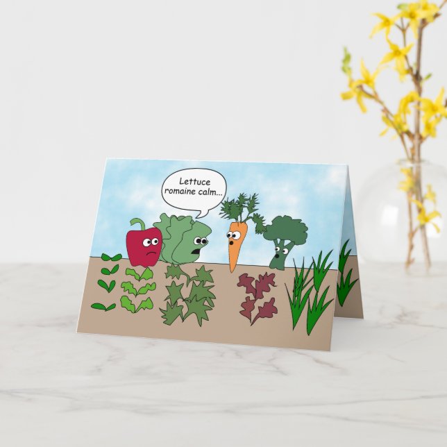  Funny Garden Vegetables Birthday Pun for Vegan Card (Yellow Flower)