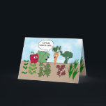 Funny Garden Vegetables Birthday Pun for Vegan Card<br><div class="desc">This humorous birthday card has cartoon vegetables in a garden, looking scared. There is a funny pun on the cover and inside, telling your loved one to relax on their birthday. Give this to someone who loves vegetables, or a vegetarian or vegan. This is perfect for a gardener or farmer...</div>