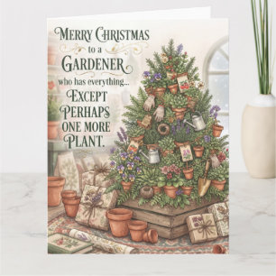 Funny Gardener Christmas Greeting Design Card