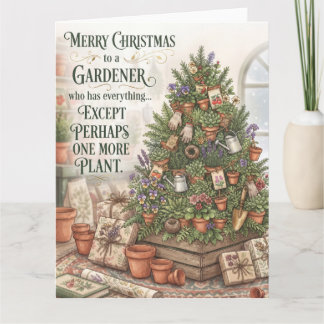 Funny Gardener Christmas Greeting Design Card