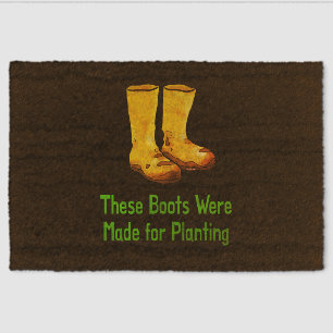 Funny Gardening Boots Made For Planting Fiber Doormat