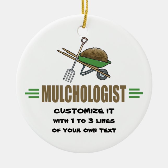 Funny Gardening Ceramic Ornament (Front)