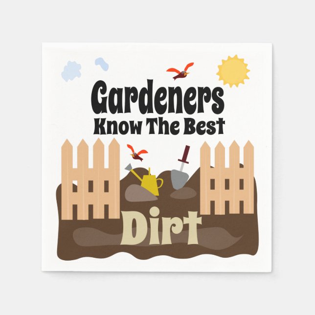 Funny Gardening Cocktail Napkins (Front)