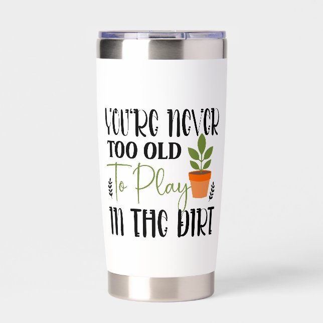 Funny gardening dirt word art insulated tumbler (Front)