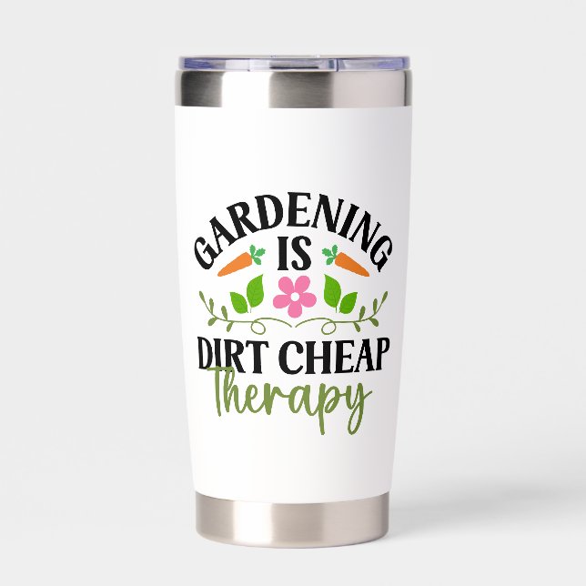 Funny gardening dirt word art  insulated tumbler (Front)