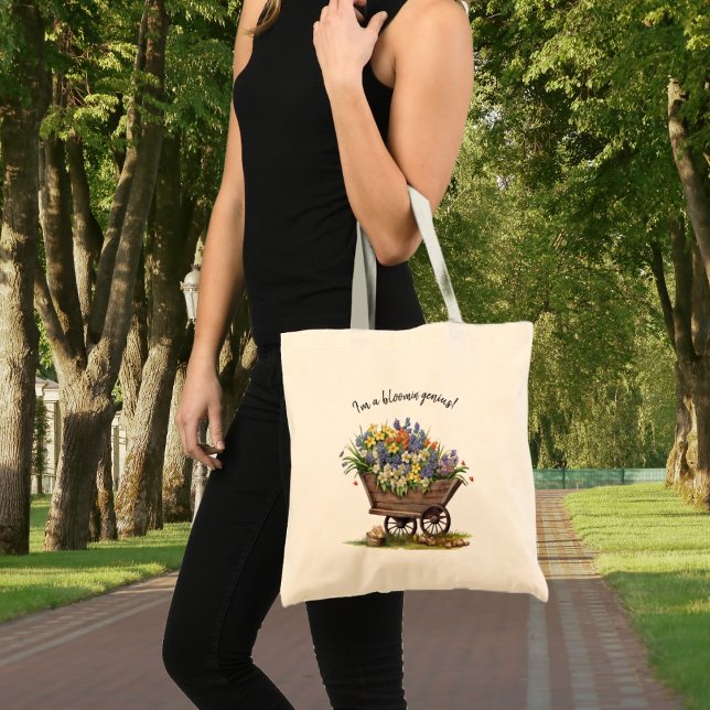Funny Gardening I'm a bloomin' genius! Tote Bag (Creator Uploaded)