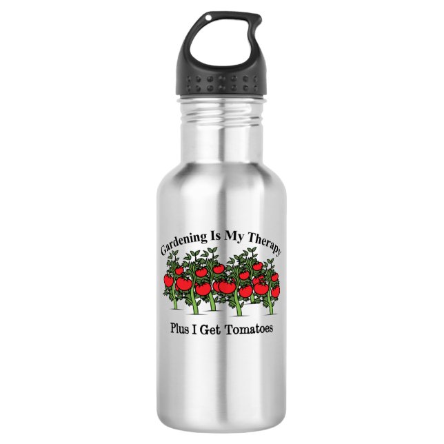 Funny Gardening Is My Therapy Stainless Steel Water Bottle (Front)