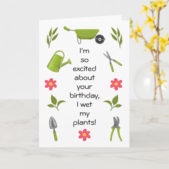 Funny gardening pun birthday card