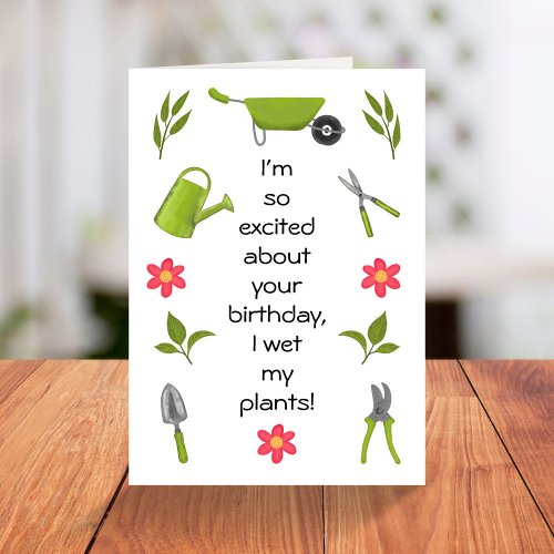 Funny gardening pun birthday  card