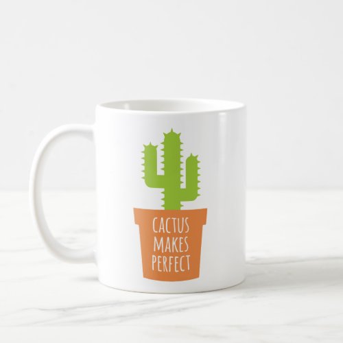 Funny Gardening Pun Cactus Makes Perfect Coffee Mug