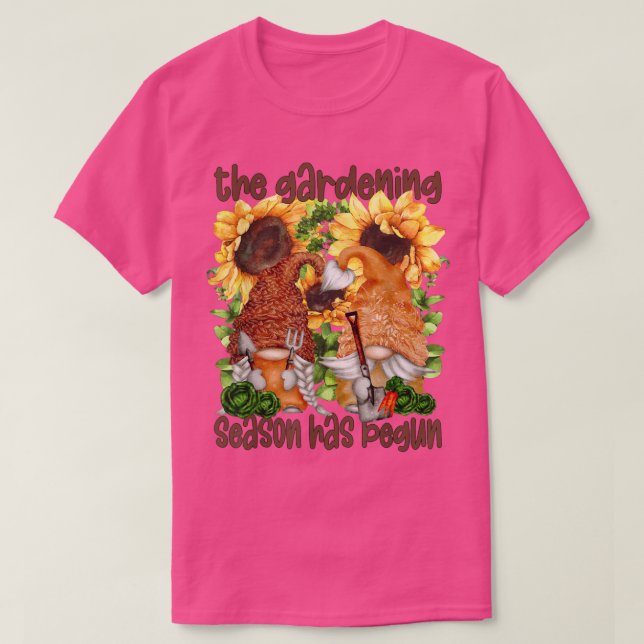 Funny Gardening Retirement Gnomes For Women Yellow T-Shirt (Design Front)