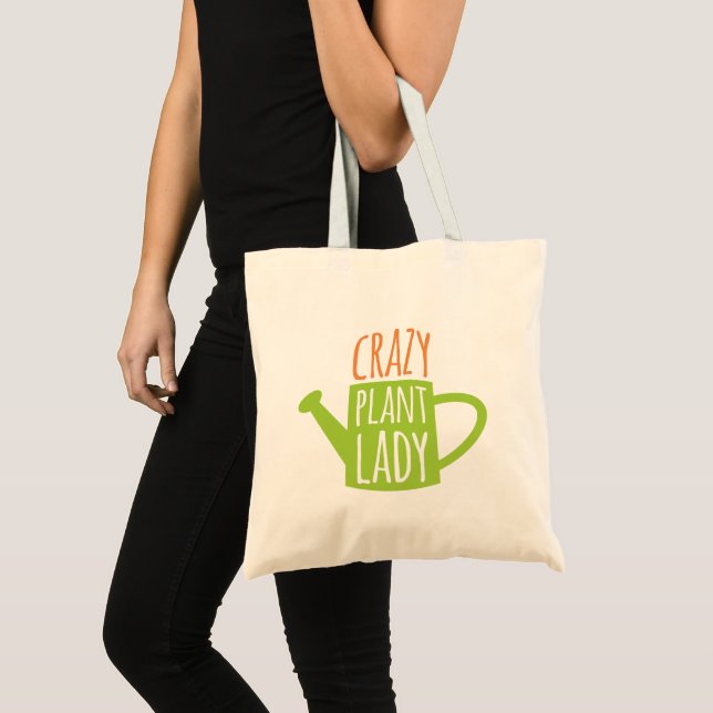 Funny Gardening Saying Crazy Plant Lady Tote Bag (Front (Product))