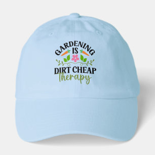 Funny Gardening therapy word art  Hat