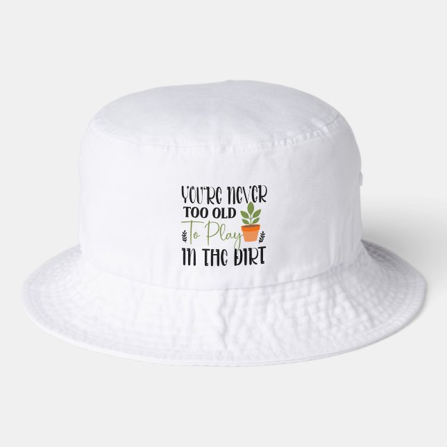 Funny gardening word art  bucket hat (Front)