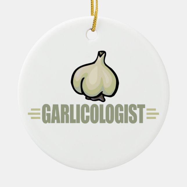 Funny Garlic Ceramic Ornament (Front)