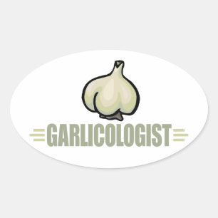 Funny Garlic Oval Sticker
